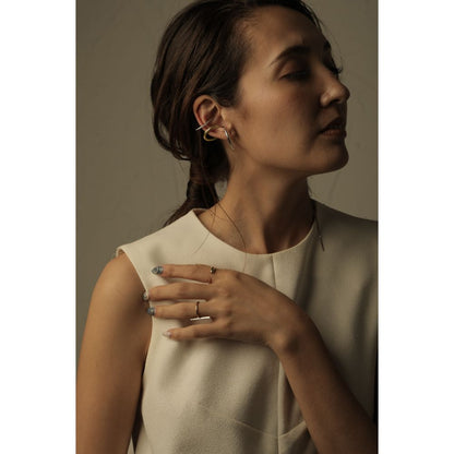 Double ring earcuff/ブライダルアクセサリー 【結婚式 ピアス イヤリング】