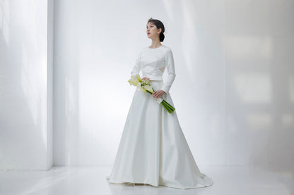 バックシースルーAラインドレス(haute couture)【ウエディングドレス オーダー】