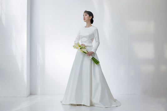 バックシースルーAラインドレス(haute couture)【ウエディングドレス オーダー】