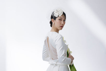 バックシースルーAラインドレス(haute couture)【ウエディングドレス オーダー】