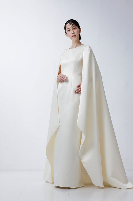 Iラインドレス + マントトレーン(haute couture)【ウエディングドレス オーダー】