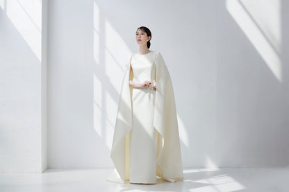 Iラインドレス + マントトレーン(haute couture)【ウエディングドレス オーダー】