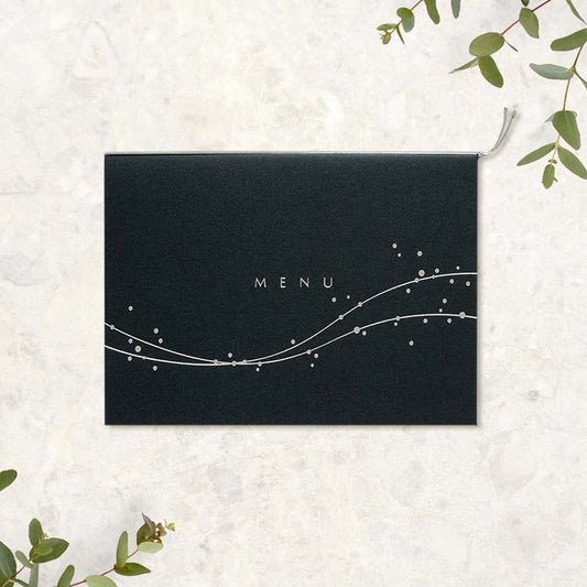 メニュー 「 シルバーポップ 」 手作りキット | 結婚式 パーティー【結婚式 ペーパー メニュー表】