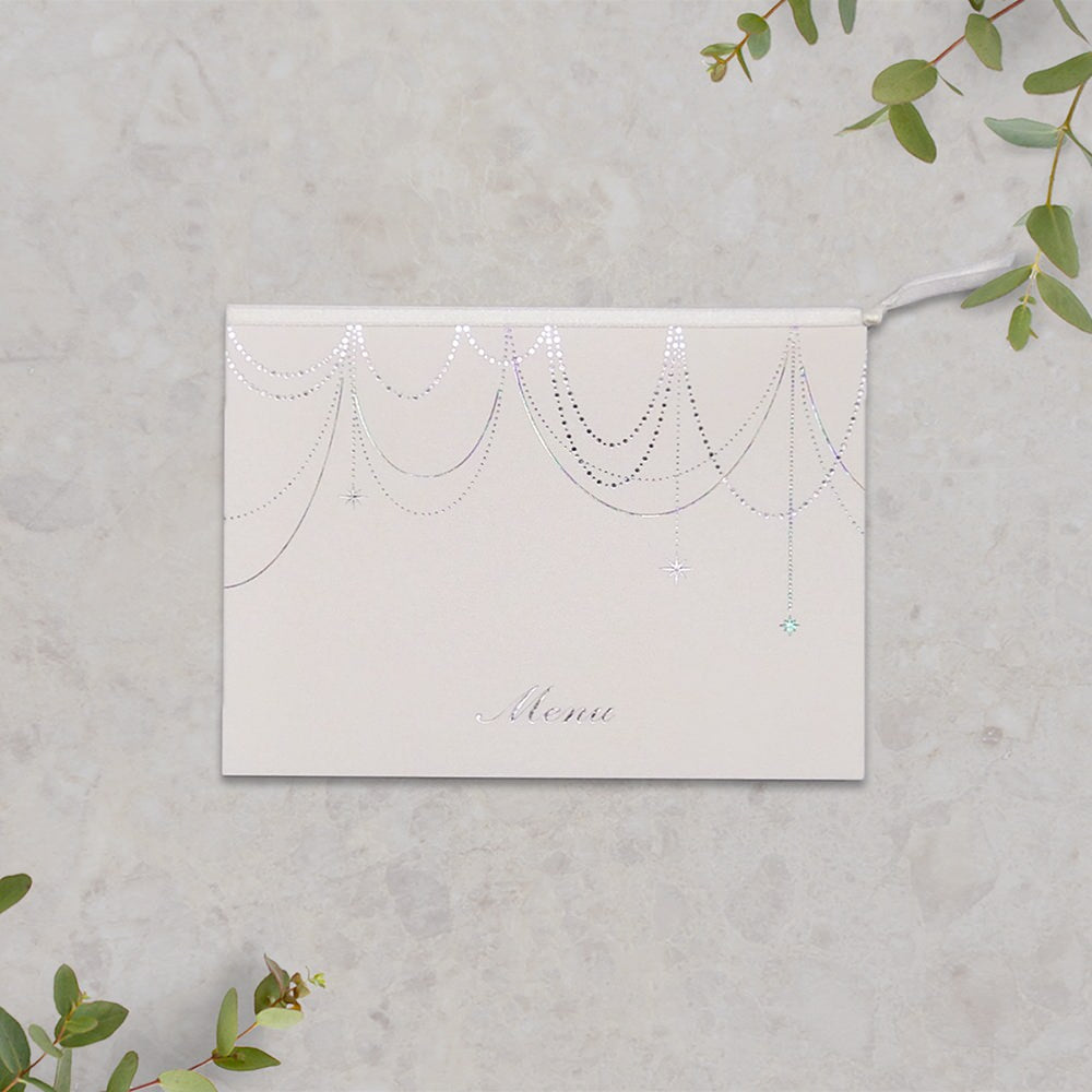 メニュー 「 ルミエール アイボリー 」 手作りキット | 結婚式 パーティー【結婚式 ペーパー メニュー表】