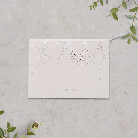 メニュー 「 ルミエール アイボリー 」 手作りキット | 結婚式 パーティー【結婚式 ペーパー メニュー表】