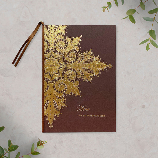 メニュー 「 ソレイユ ブラウン 」 手作りキット | 結婚式 パーティー【結婚式 ペーパー メニュー表】