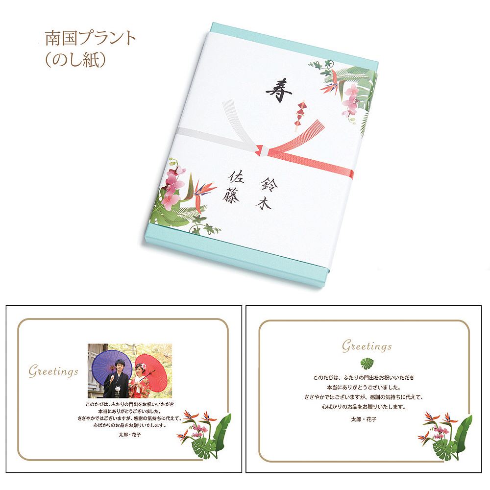 カタログギフト「フィールリゾート」ガーデン 南国プラント のし紙 【結婚式 引き出物 カタログギフト】
