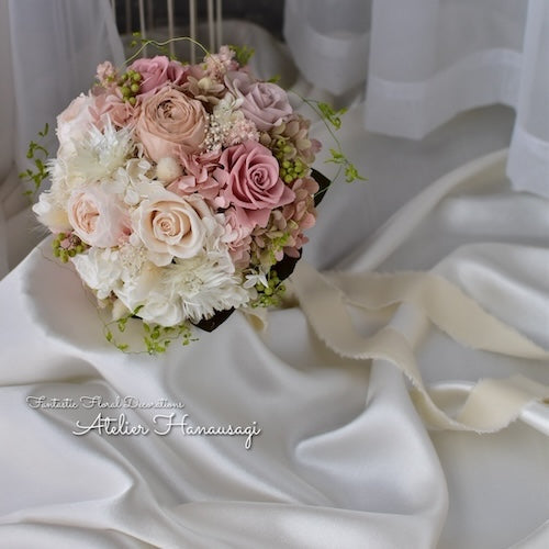 ウエディングブーケ ドリームパフ プリザーブドフラワー【結婚式