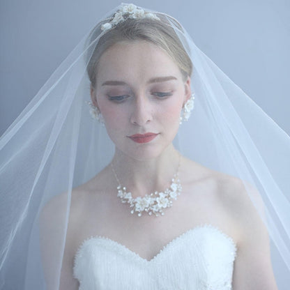 ネックレス×イヤリングセット ~ブライダルネックレス~ ≪CNE-01≫ 【結婚式 アクセサリーセット】