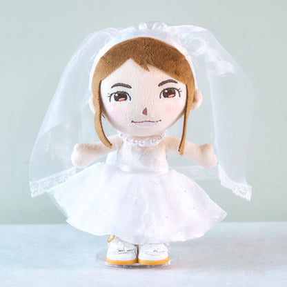 【似顔絵代行】結いぐるみ新郎新婦2人(ウェディングドレス&タキシードセット)【結婚式　ギフト　両親プレゼント　ぬいぐるみ】