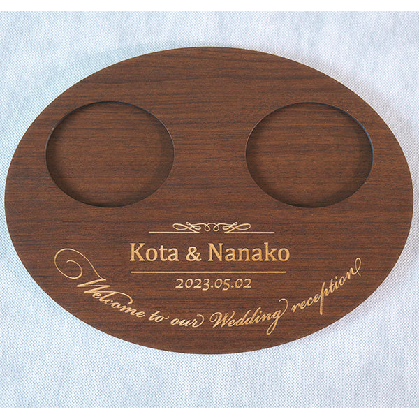 似顔絵代行】結いぐるみ 新郎新婦2人と名前入りウェディング台座セット