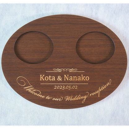 【似顔絵代行】結いぐるみ 新郎新婦2人と名前入りウェディング台座セット【結婚式 ギフト 両親プレゼント ぬいぐるみ】