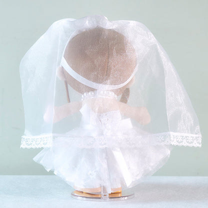 【似顔絵代行】結いぐるみ 新郎新婦2人と名前入りウェディング台座セット【結婚式 ギフト 両親プレゼント ぬいぐるみ】