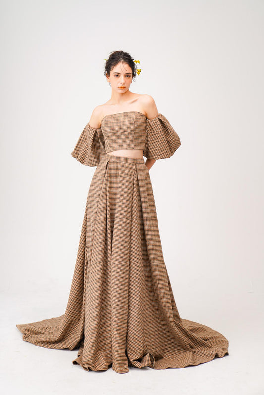 Eloise - Brown【結婚式 カラードレス レンタル】