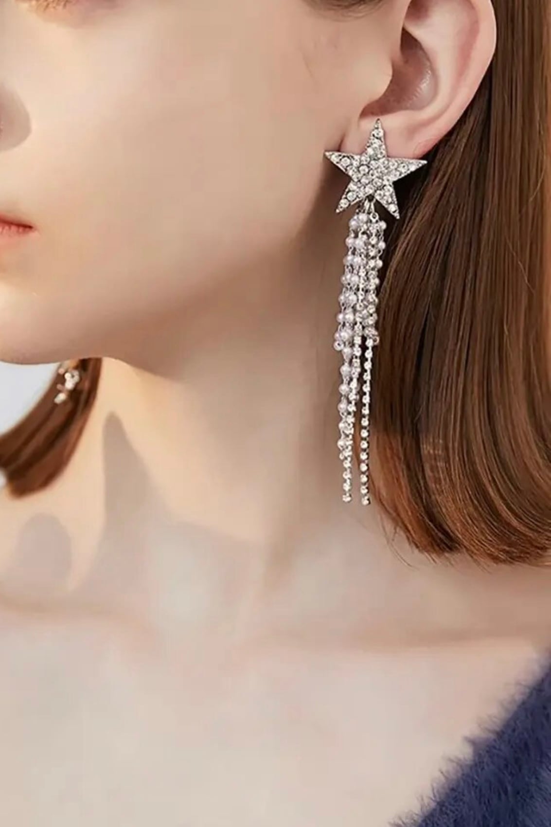 【イヤリングコンバーター対応】クリスタルスターピアス ~ブライダルピアス~ ≪CP-16≫【結婚式 ピアス イヤリング】