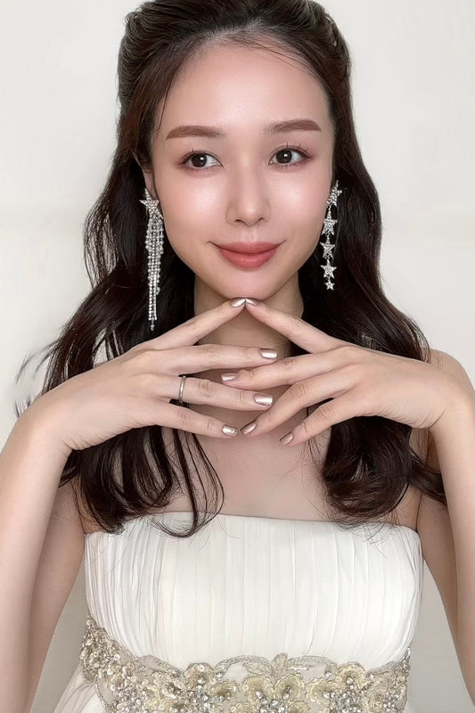 【イヤリングコンバーター対応】クリスタルスターピアス ~ブライダルピアス~ ≪CP-16≫【結婚式 ピアス イヤリング】