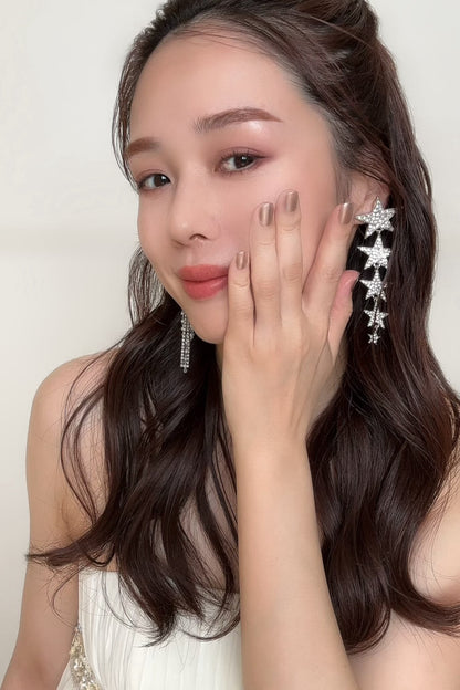 【イヤリングコンバーター対応】クリスタルスターピアス ~ブライダルピアス~ ≪CP-16≫【結婚式 ピアス イヤリング】