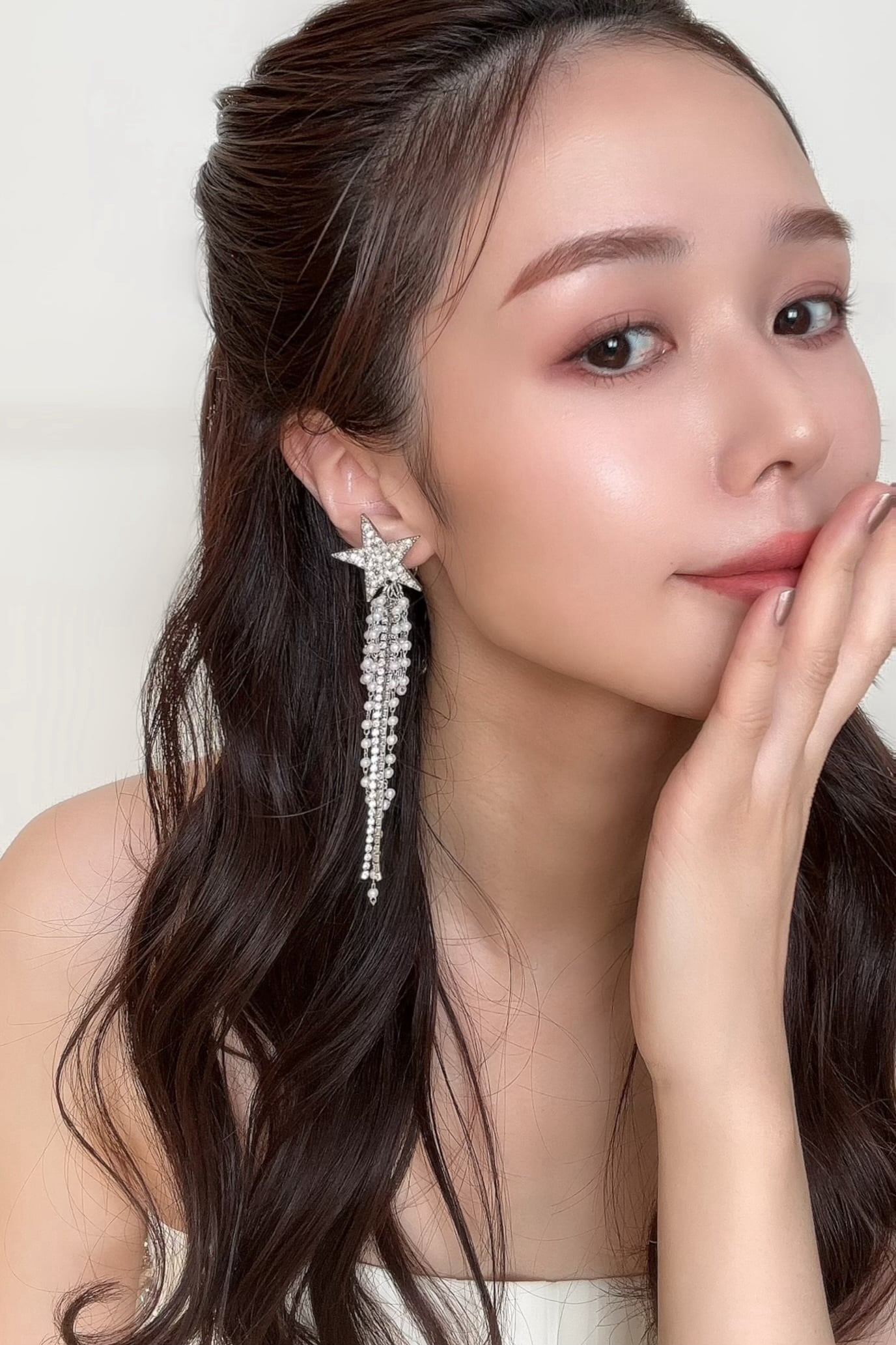 【イヤリングコンバーター対応】クリスタルスターピアス ~ブライダルピアス~ ≪CP-16≫【結婚式 ピアス イヤリング】