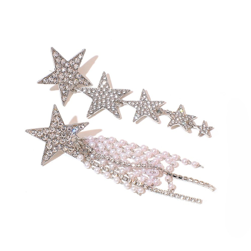 【イヤリングコンバーター対応】クリスタルスターピアス ~ブライダルピアス~ ≪CP-16≫【結婚式 ピアス イヤリング】