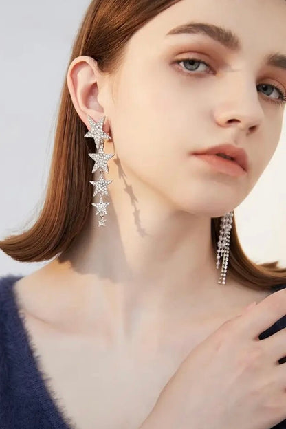 【イヤリングコンバーター対応】クリスタルスターピアス ~ブライダルピアス~ ≪CP-16≫【結婚式 ピアス イヤリング】