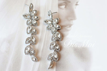 クリスタルピアス/イヤリング silver ~ブライダルピアス/ブライダルイヤリング~ 【結婚式 ピアス イヤリング】