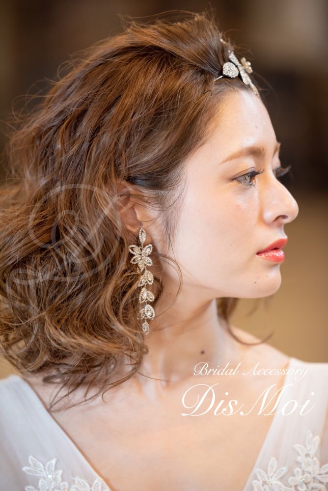 クリスタルピアス/イヤリング silver ~ブライダルピアス/ブライダルイヤリング~ 【結婚式 ピアス イヤリング】