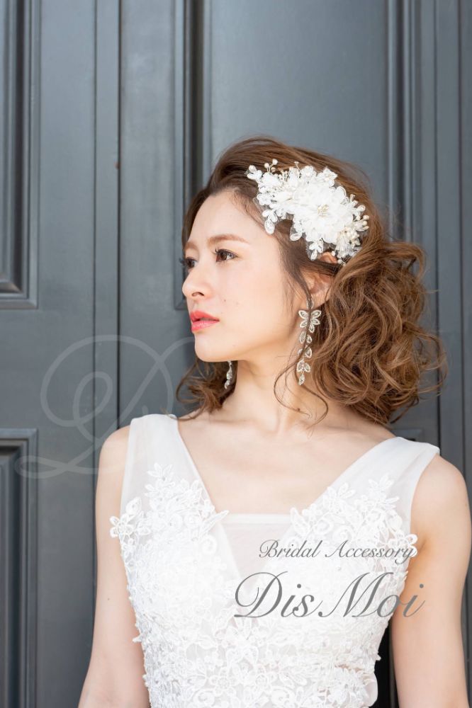 クリスタルピアス/イヤリング silver ~ブライダルピアス/ブライダルイヤリング~ 【結婚式 ピアス イヤリング】