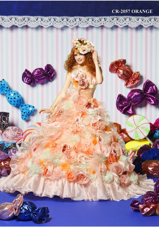 【SALE】カラードレス オレンジ【販売衣装】