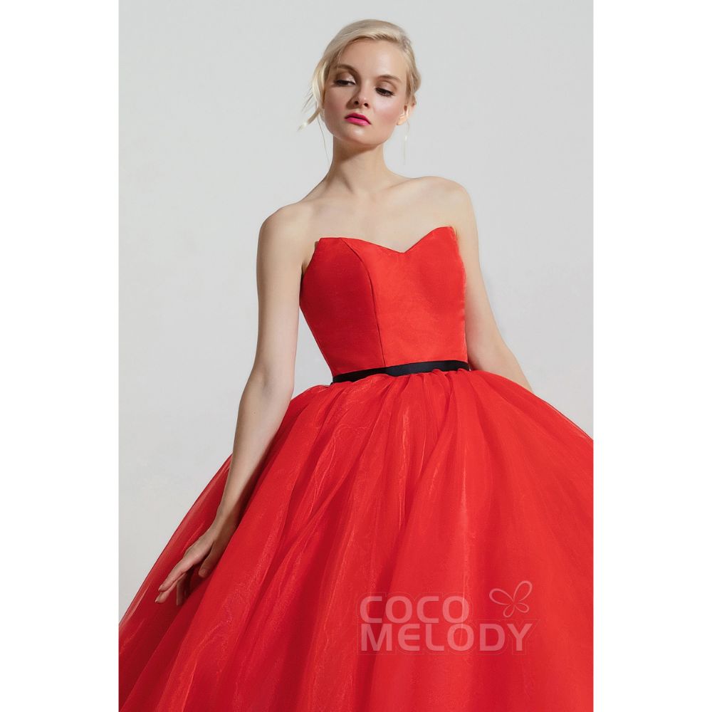 CW2096 プリンセス エレガント レッド カラードレス 【結婚式 カラードレス オーダーメイド】