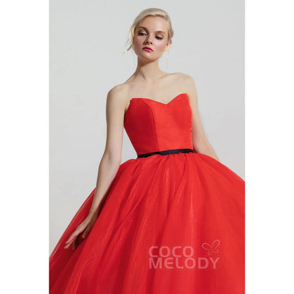 CW2096 プリンセス エレガント レッド カラードレス 【結婚式 カラードレス オーダーメイド】