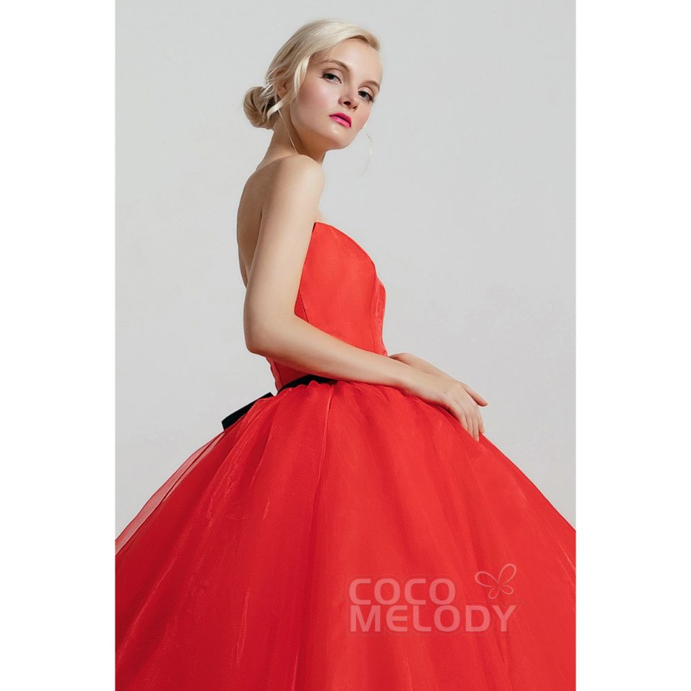 CW2096 プリンセス エレガント レッド カラードレス 【結婚式 カラードレス オーダーメイド】