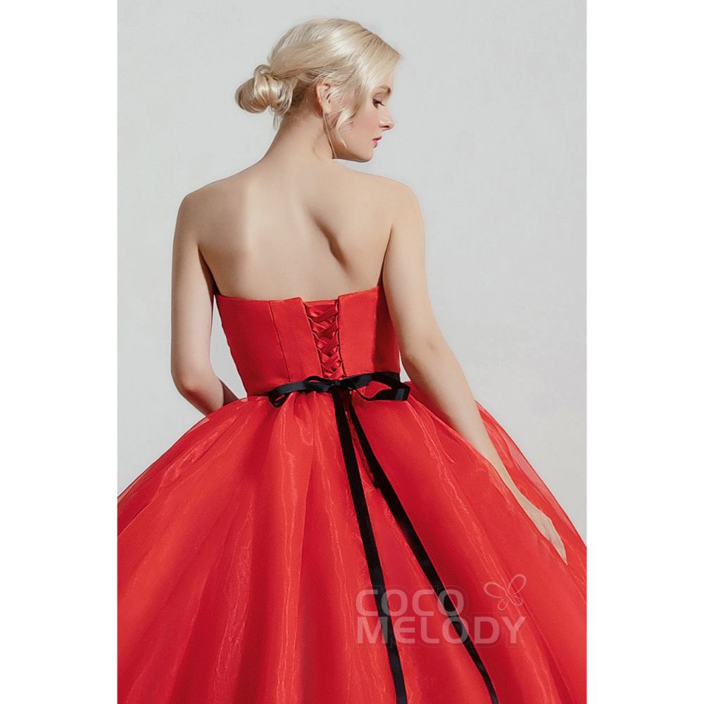 CW2096 プリンセス エレガント レッド カラードレス 【結婚式 カラードレス オーダーメイド】