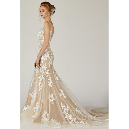 CW2123 MELANY マーメイド Vネック ウェディングドレス 【ウェディングドレス オーダーメイド】