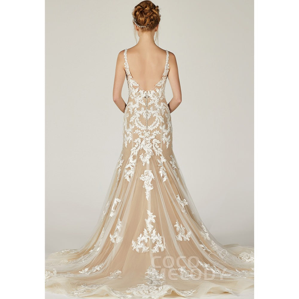 CW2123 MELANY マーメイド Vネック ウェディングドレス 【ウェディングドレス オーダーメイド】