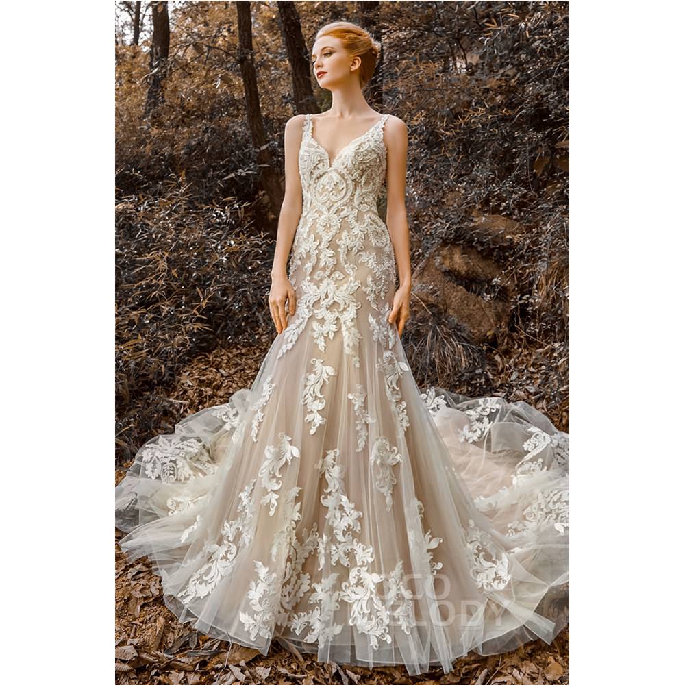 CW2123 MELANY マーメイド Vネック ウェディングドレス 【ウェディングドレス オーダーメイド】