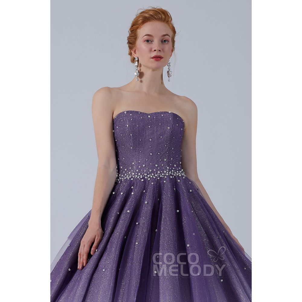 CW2142 星空ドレス プリンセス パープル グラデーション カラードレス 【結婚式 カラードレス オーダーメイド】