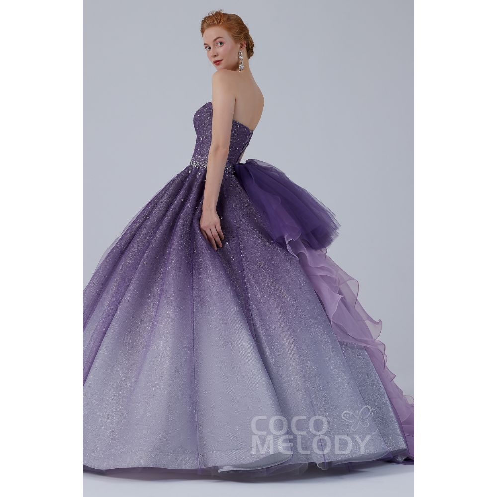 CW2142 星空ドレス プリンセス パープル グラデーション カラードレス 【結婚式 カラードレス オーダーメイド】