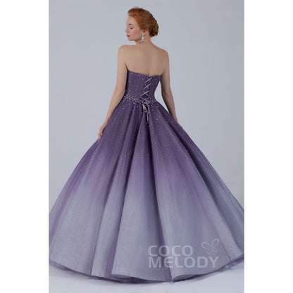 CW2142 星空ドレス プリンセス パープル グラデーション カラードレス 【結婚式 カラードレス オーダーメイド】