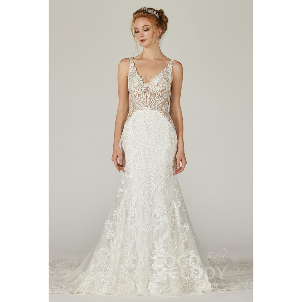 CW2303 WILLA マーメイド Vネック ウェディングドレス 【ウェディングドレス オーダーメイド】