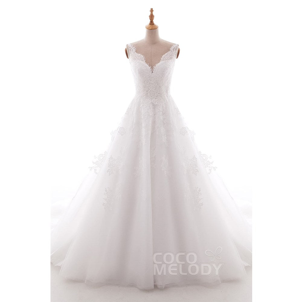 CWAT16004 スウィスチュール Vネック ウェディングドレス 【ウェディングドレス オーダーメイド】