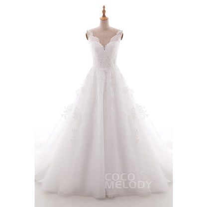 CWAT16004 スウィスチュール Vネック ウェディングドレス 【ウェディングドレス オーダーメイド】
