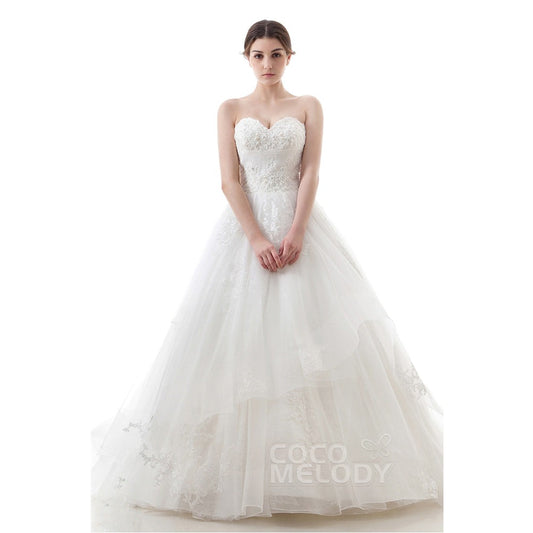 CWLT16007 ソフトチュール ハートネック ウェディングドレス 【ウェディングドレス オーダーメイド】