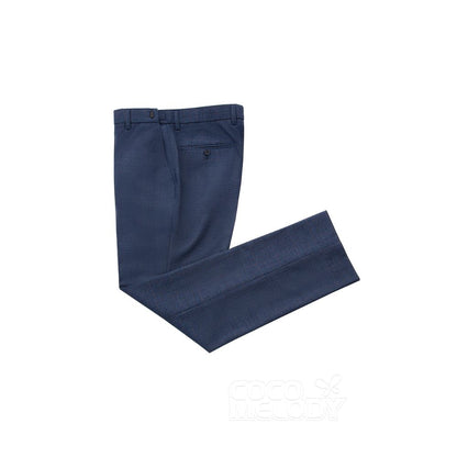 【CZ19005 タキシード】 ピークラペル ネイビーブルー チェック柄 7795 【結婚式 タキシード オーダーメイド】