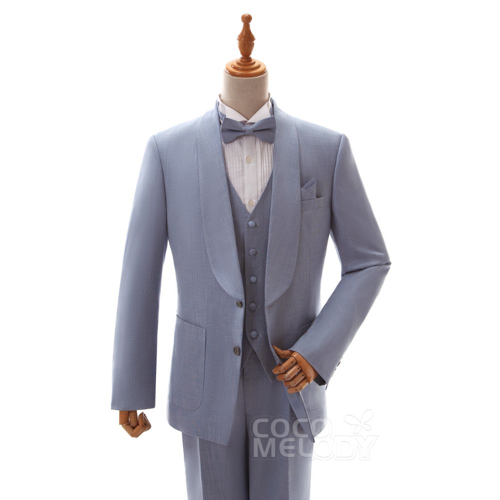 【CZ19007 タキシード】 ショールラペル スカイブルー 7797 【結婚式 タキシード オーダーメイド】