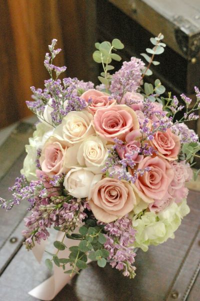 【生花】オーダーメイド/クラッチブーケ(ラウンド)[セットプランClaire01] 【結婚式 フラワー 生花 ブーケ ブートニア オーダーメイド】