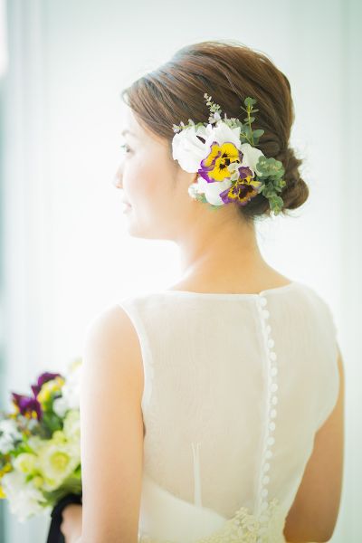 【生花】オーダーメイド/クラッチブーケ(ラウンド)[セットプランClaire01] 【結婚式 フラワー 生花 ブーケ ブートニア オーダーメイド】