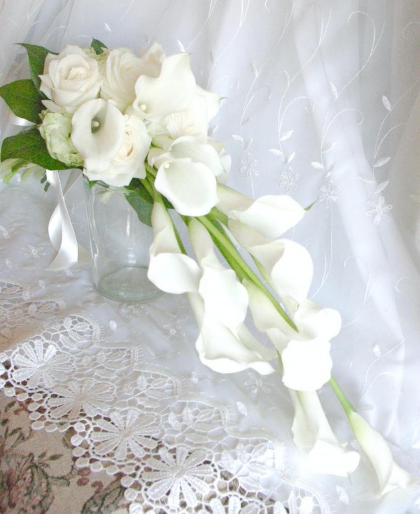 【生花】オーダーメイド/クラッチブーケ(アーム)[セットプランClaire02] 【結婚式 フラワー 生花 ブーケ ブートニア オーダーメイド】