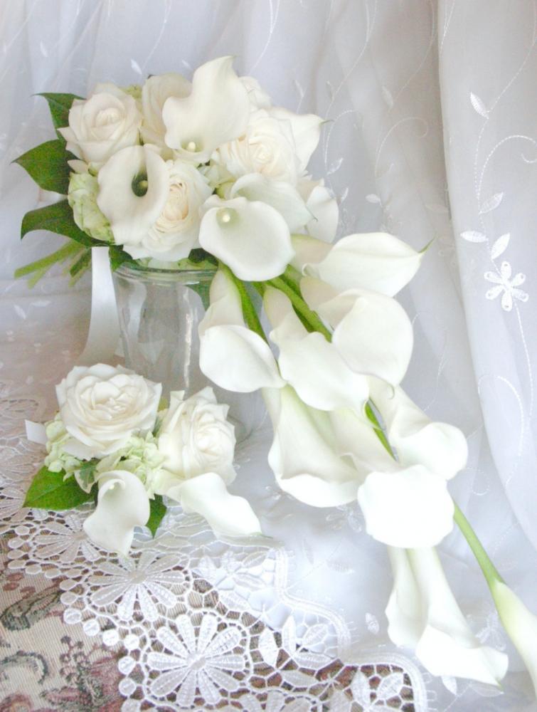 【生花】オーダーメイド/クラッチブーケ(アーム)[セットプランClaire02] 【結婚式 フラワー 生花 ブーケ ブートニア オーダーメイド】