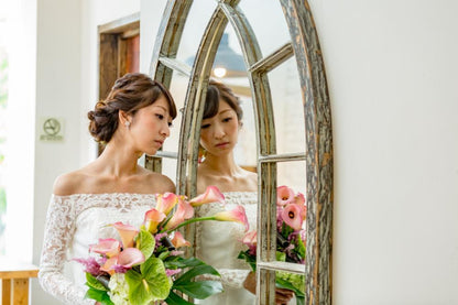 【生花】オーダーメイド/クラッチブーケ(グランアーム・グランラウンド)[セットプランClaire03] 【結婚式 フラワー 生花 ブーケ ブートニア オーダーメイド】