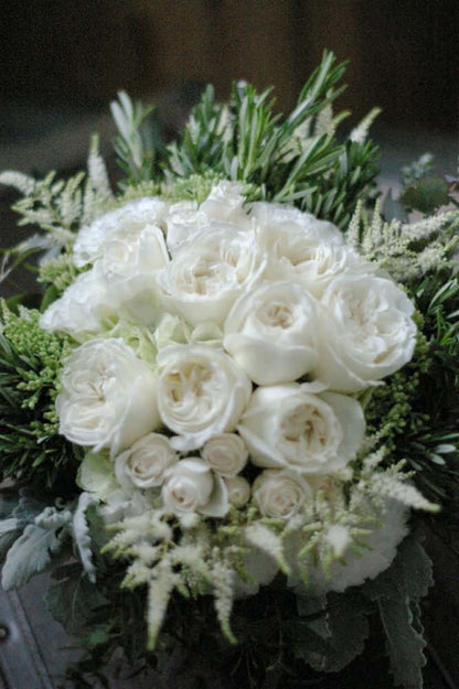 【生花】オーダーメイド/クラッチブーケ(グランアーム・グランラウンド)[セットプランClaire03] 【結婚式 フラワー 生花 ブーケ ブートニア オーダーメイド】